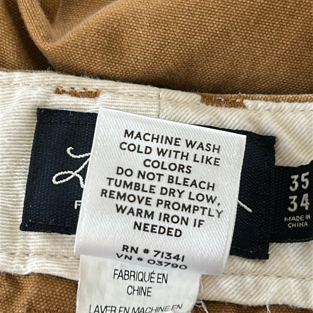 L.L. Bean Cognac Brown Chinos Pants w Ducks Embroidery Size 35 34 RARE FIND! - Picture 7 of 13